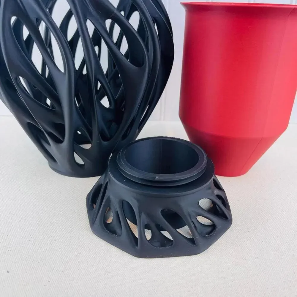 Modern Abstract Planter Pot with Drainage, Mantis Indoor Planter Pot